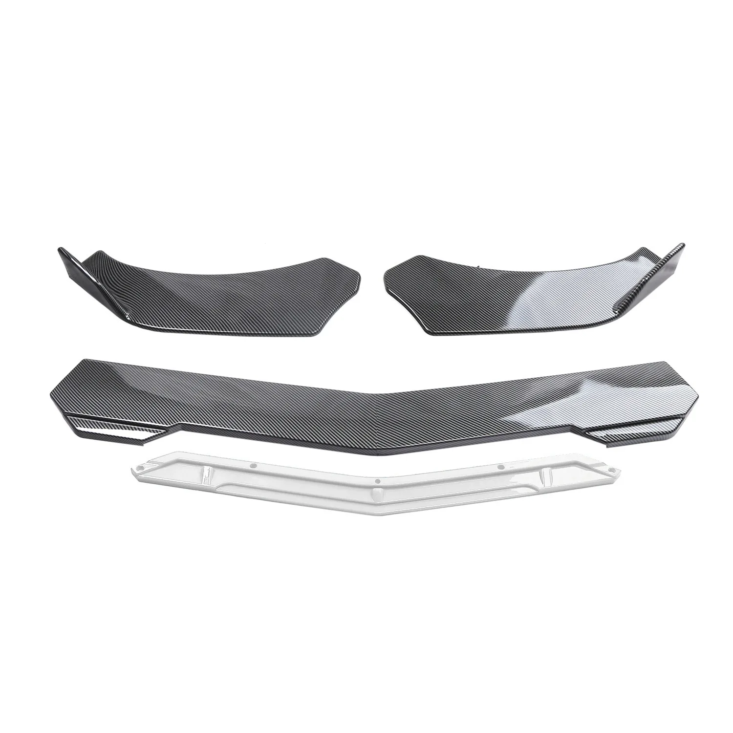 Universal Latest Style ABS Carbon Fiber Car Front Bumper Lip Protector Body Splitter Spoiler Trim Gloss Black