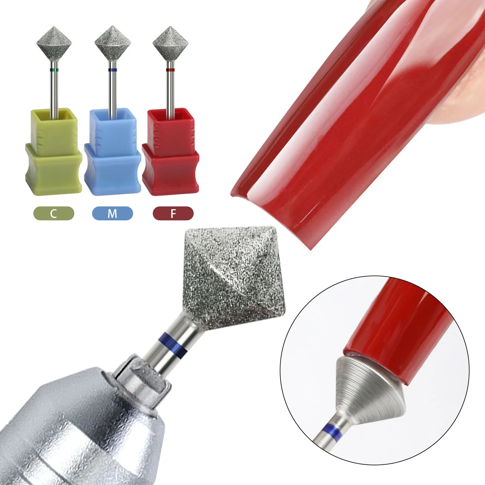 Misscheering Diamond Material Nail Drill Bits For Manicure Drill Bit Milling Cutter for Manicure Pedicure  Apparatus Manicure