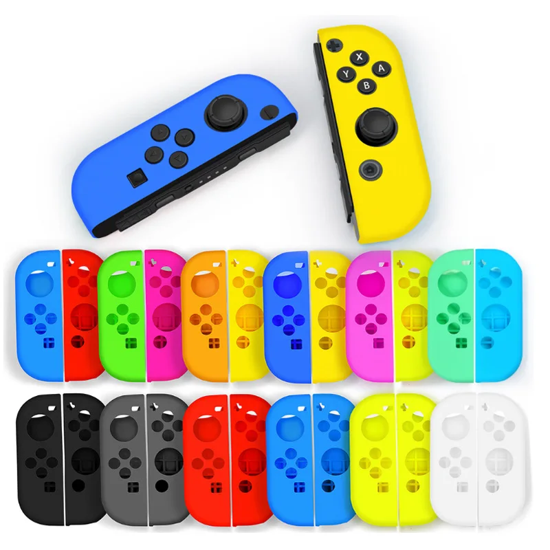 Wholesale Anti-slip Silicone Grips Covers Protective Case Compatible for Nintendo Switch Joy-Con Controller with Thumb Caps