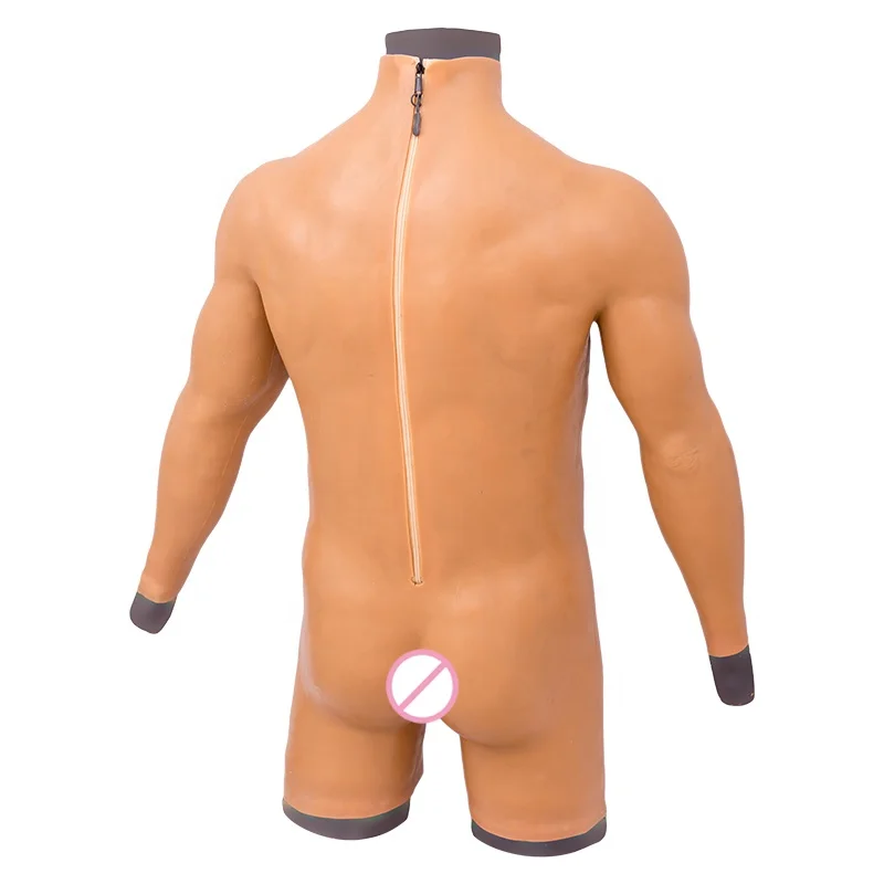 Artificial Chest Muscle Belly Macho Soft Silicone Man Can stretching 150% wearable dildo silicone dildos penis  for women