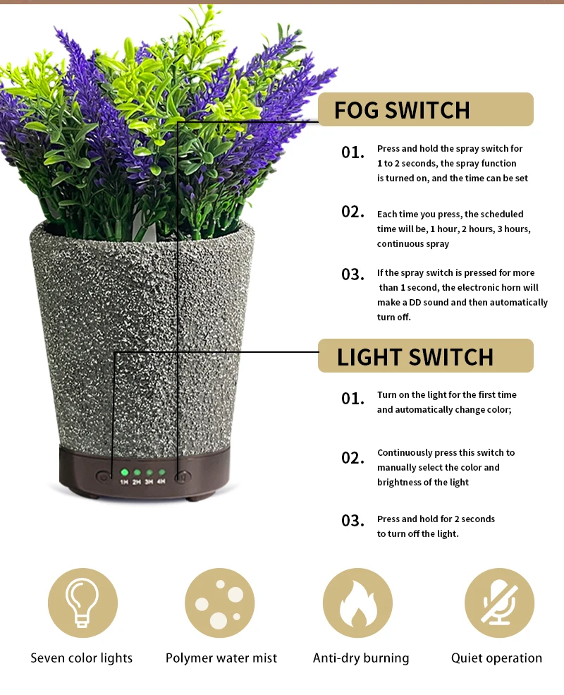 aroma oil diffuser 2023 wooden humidifier dorm room essentials home fragrance machine flowerpot humidifiers for home