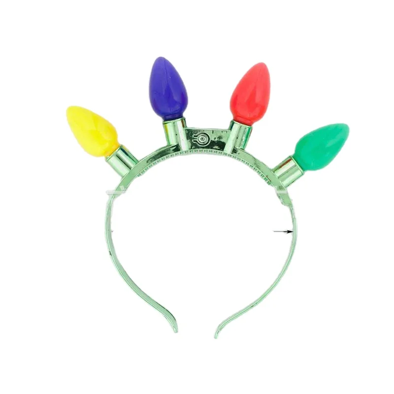 
Factory Direct Sale 4 Led Lamp 6 Function Color Headlamp Bulb Luminous Christmas Headdress 