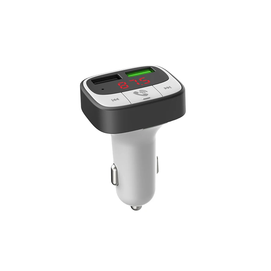 2022 New Product Dual USB Car Phone Charger Fast Charging Wireless Charger QC3.0 Car Charger with FM Transmitter