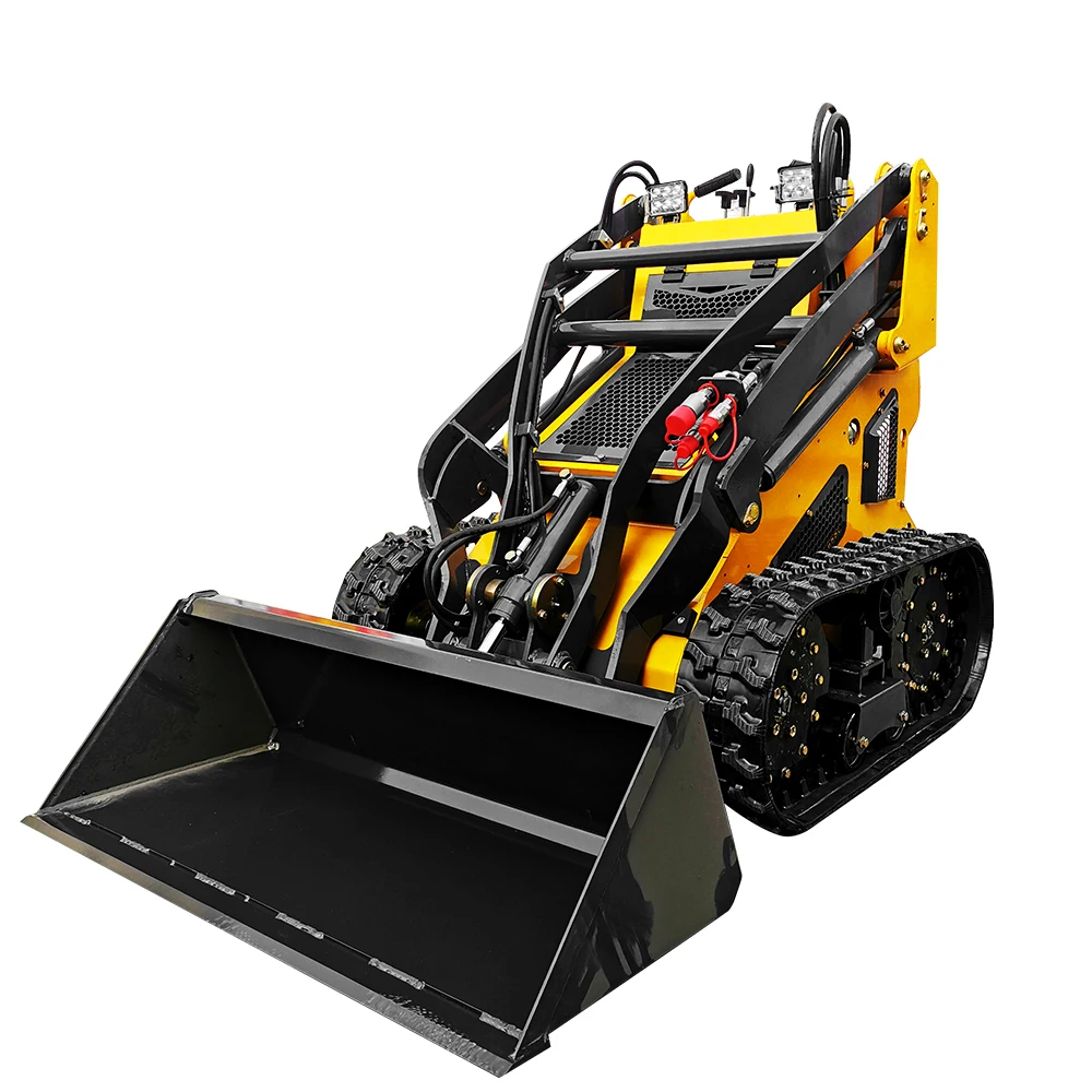 Chinese Wholesale Fuel-efficient cheap mini skid steer loader electric with 4 in 1 bucket mini loader