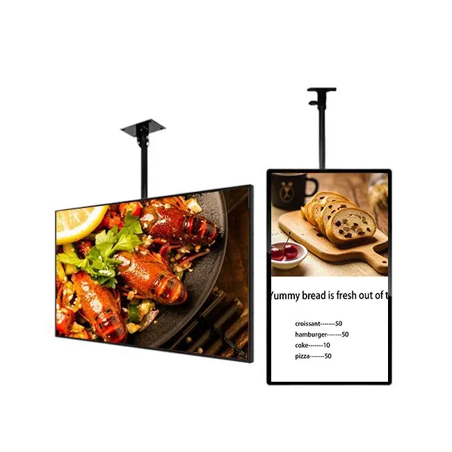 OMD OEM Mounted 8mm TFT Screen 32inch Wall LCD Panel Restaurant LCD Advertising Display Digital Signage Menu Board