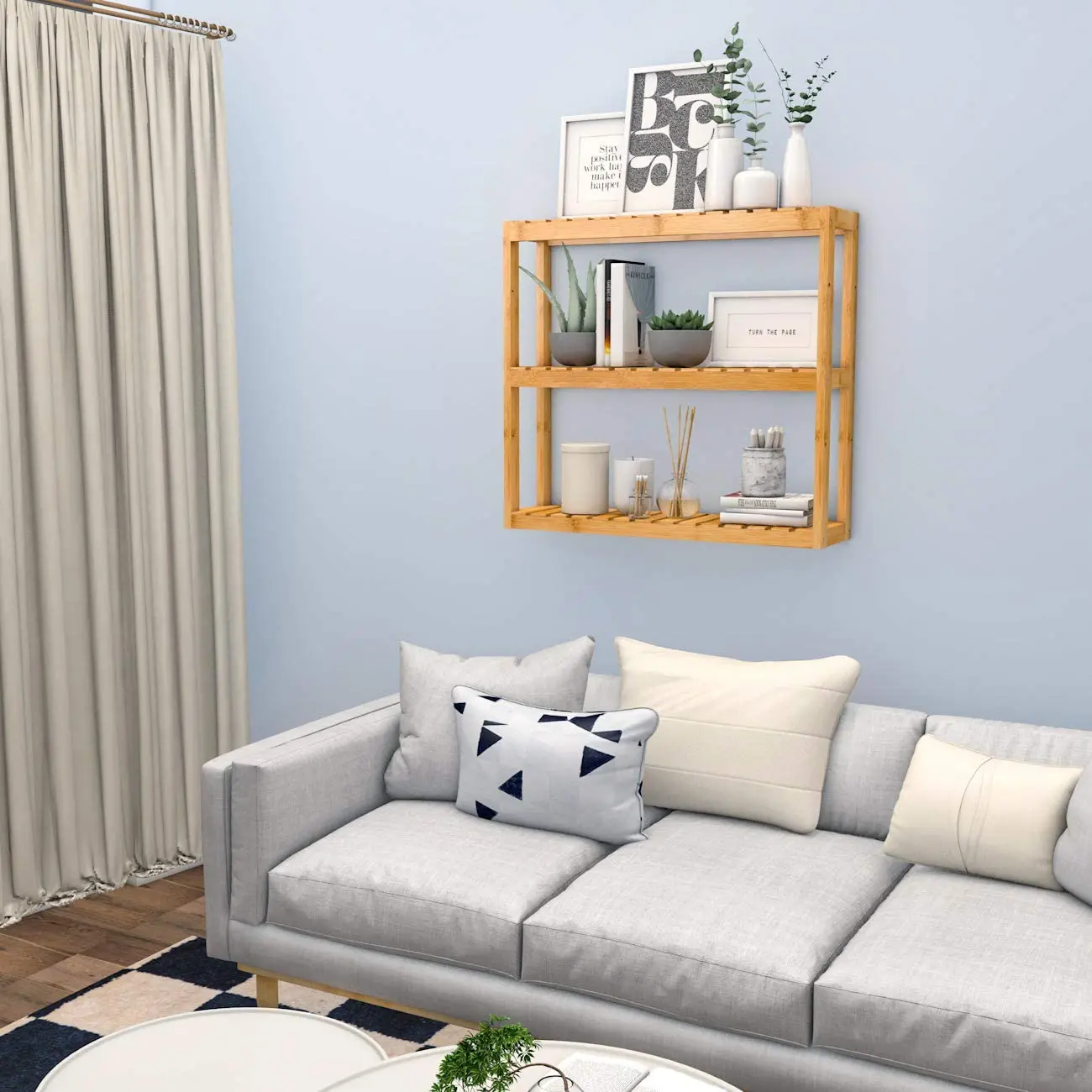 Bamboo Bathroom Shelf, 3-Tier Wall Mount Storage Rack, Adjustable Layer Free Standing Over Toilet Utility Shelves