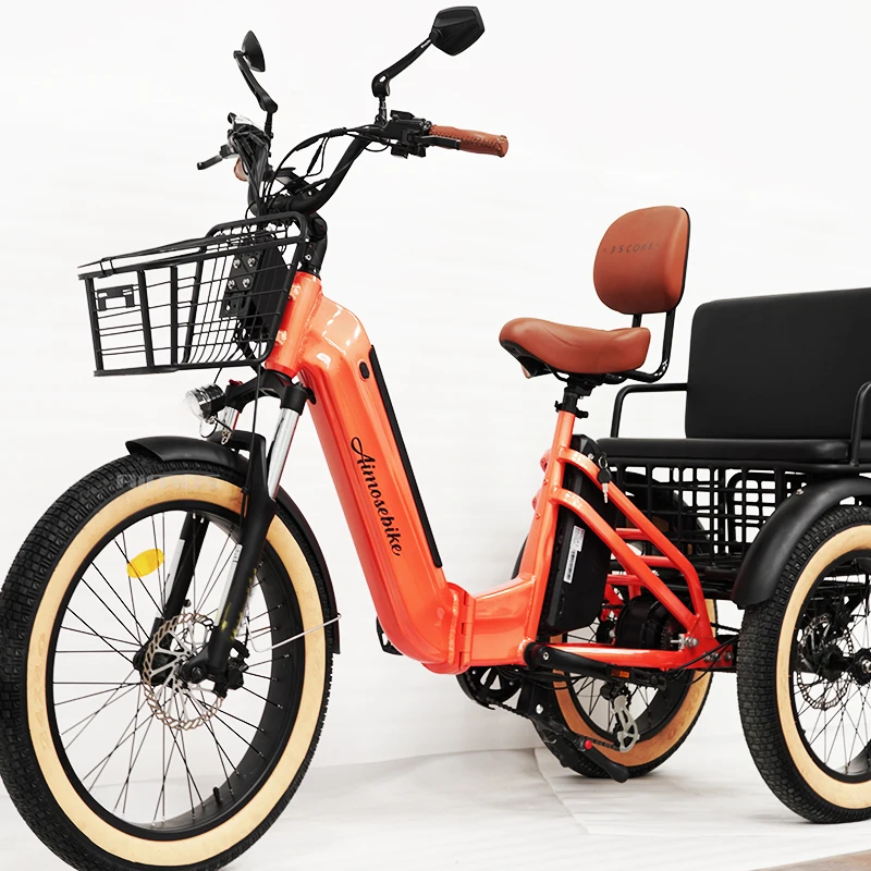 Trike for adults 3 wheel electric trike Passenger Seat folding frame with Multiple Color etrike strong frame dual battery