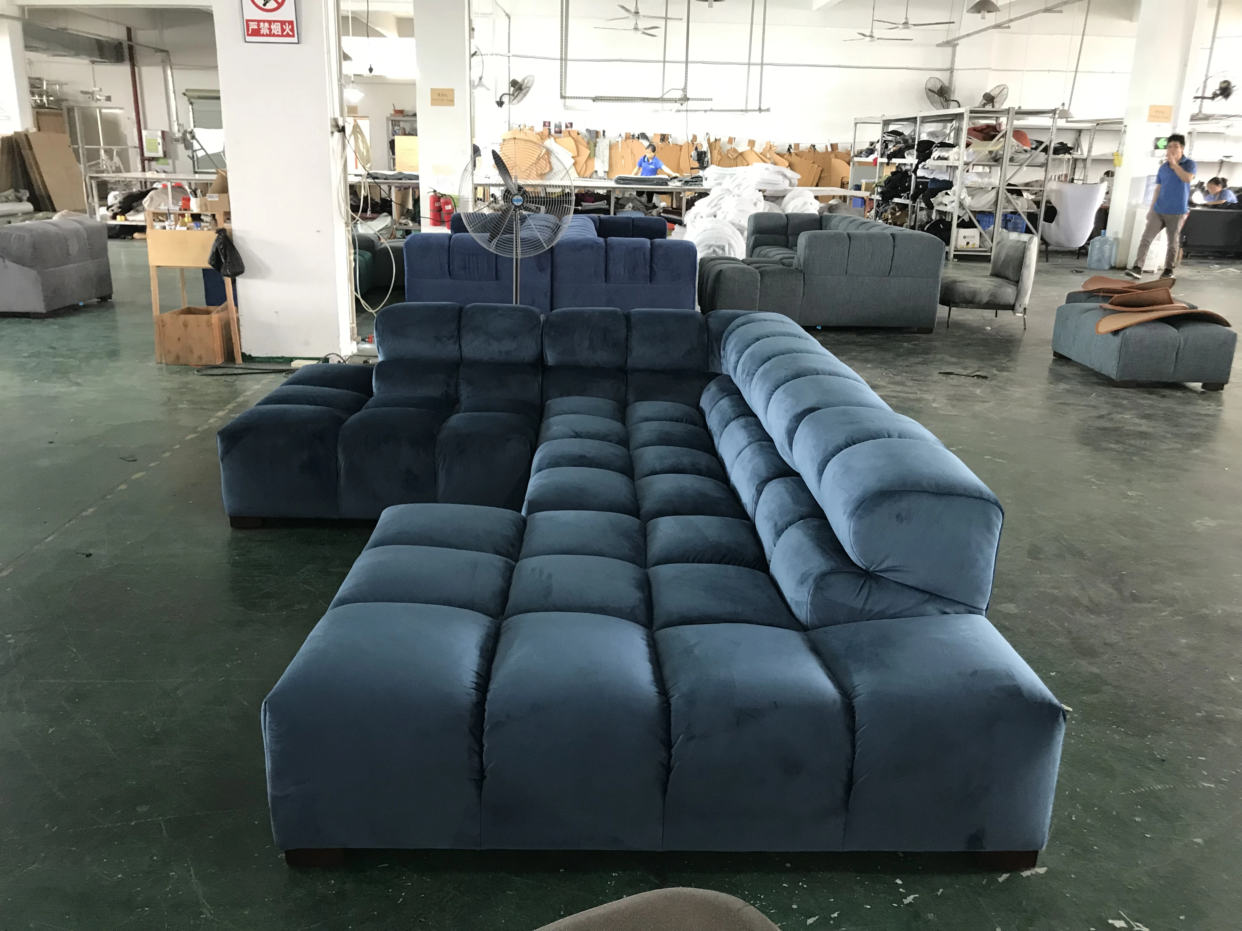 New Design Grey High End Diy Modular Living Room Fabric Extra Large Corner Sofa