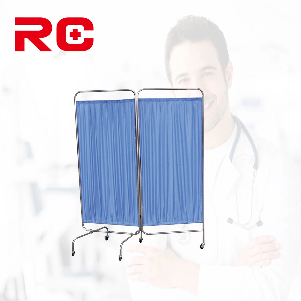Stainless Steel Frame 4 Folding Partition Medical Ward Screen For