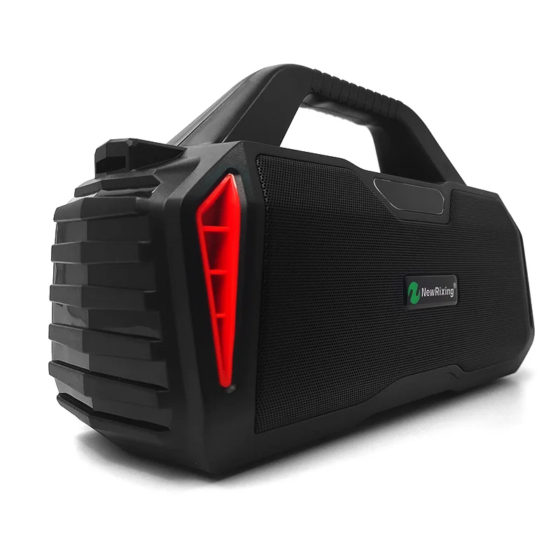 2022 Surrounded Stereo Fm Radio Led Lighting Microphone Outdoor Stereo Portable Bt Solar Powered Wireless Speaker