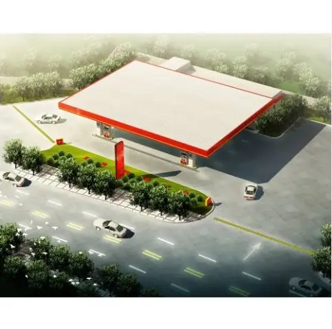 Low Cost Fast Construction Steel Structure Gas Station with Canopy For Sale