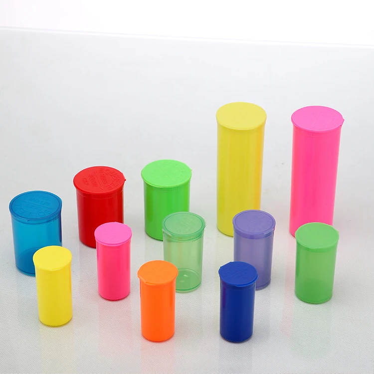 High Quality Colorful Flip Pop Top Vials Medical  Pot Pop Top Vials Pharmaceytical Plastic Pop Top Bottles