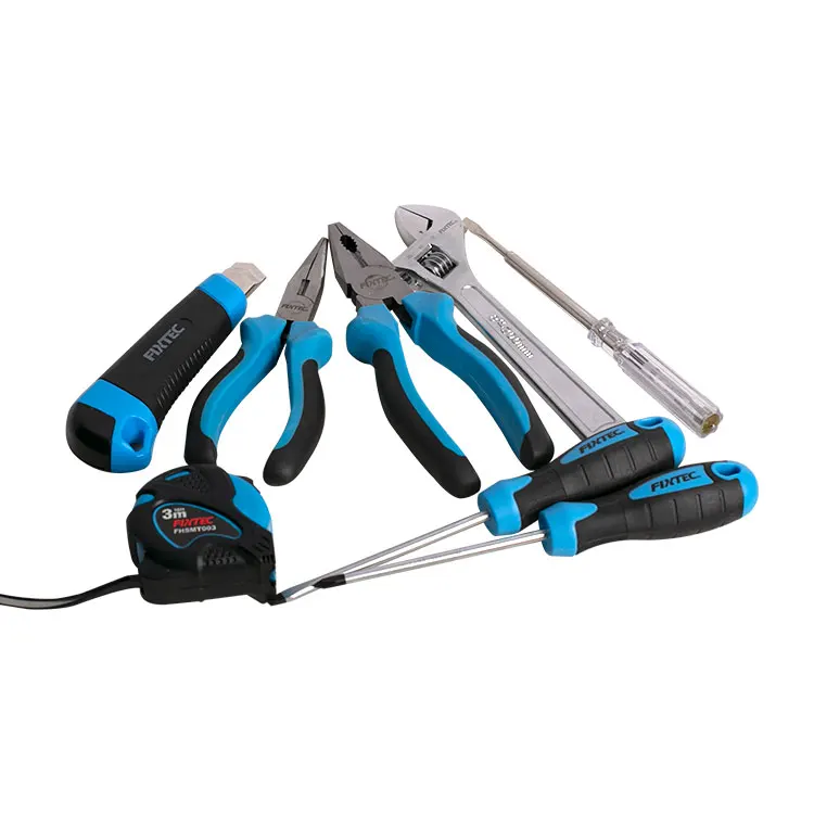 Набор механических ручных инструментов FIXTEC 8 шт. с комбинированными плоскогубцами/гаечным ключом/отверткой/ножом
