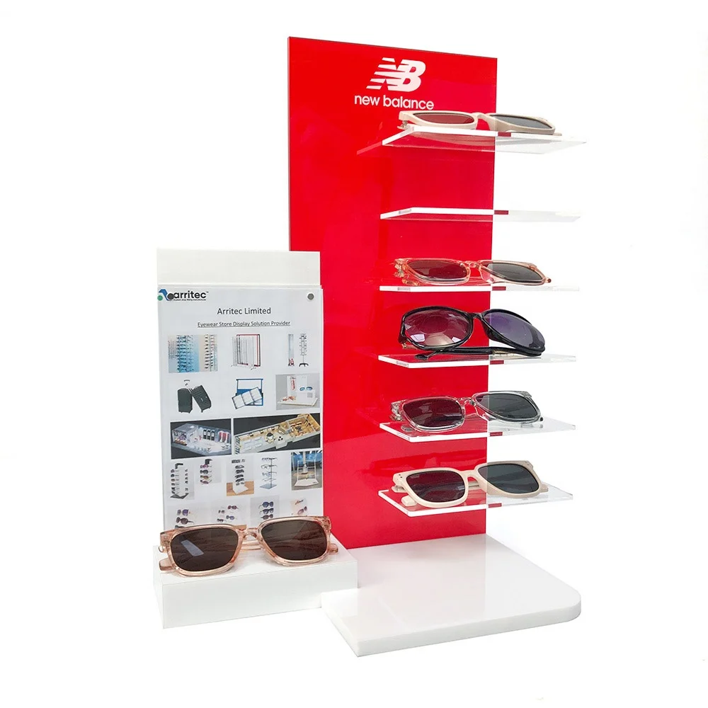 Wholesale Best Price Countertop 7 Frames Customizable Acrylic Eyewear Display Stand Sunglasses Display Rack for Retails Store
