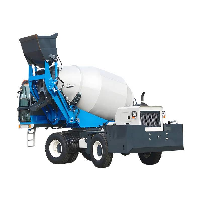 SINOMA Self Loading 4 Wheel Drive Dumper With Concrete Mixer Truck With 270 Degree Rotation