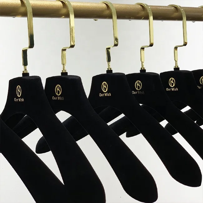 custom logo wedding dress clips blue white black brown velvet clothes hanger plastic men suit garment clothing velvet hangers