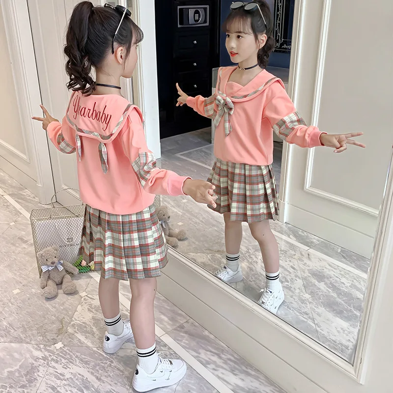 New design autumn pleated 2pcs dress istanbul turkey for kids girls