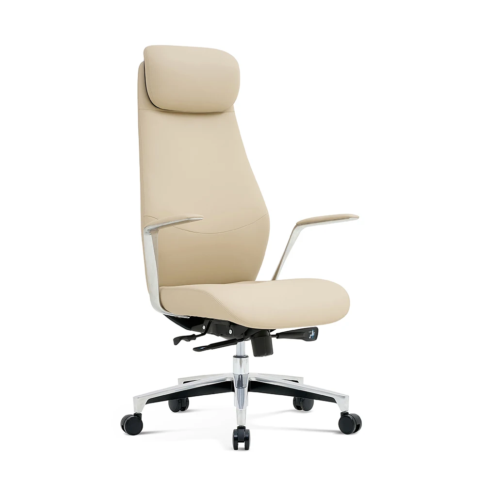 Foshan NOEL cadeira de escritorio genuine leather office chair ergonomic leather office desk and chair set  sillas de oficina