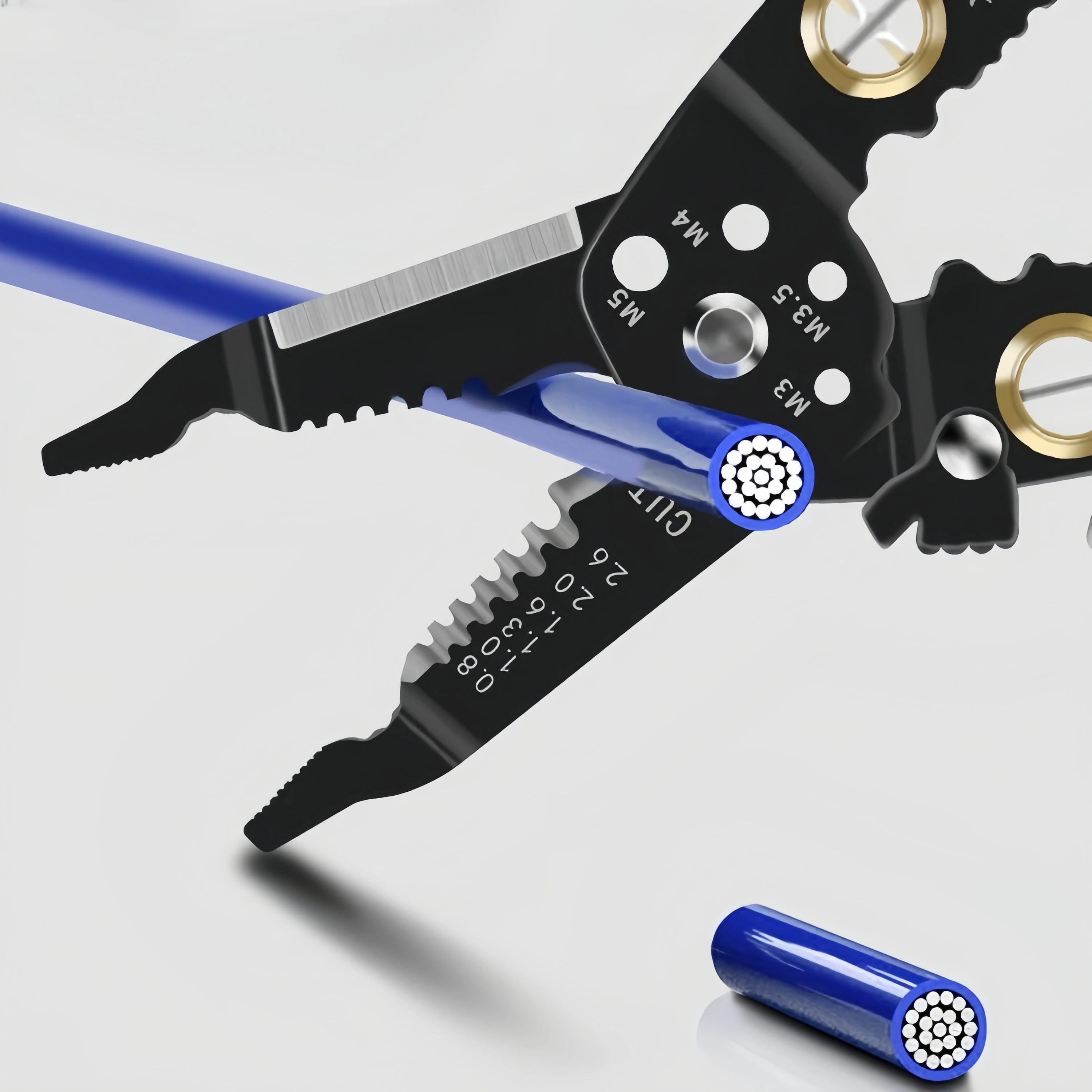 Nine Multi-Function Manual Cable Cutting Strippers PC Plastic Handle DIY Industrial Wire Stripper Crimping Clamping Grip OEM