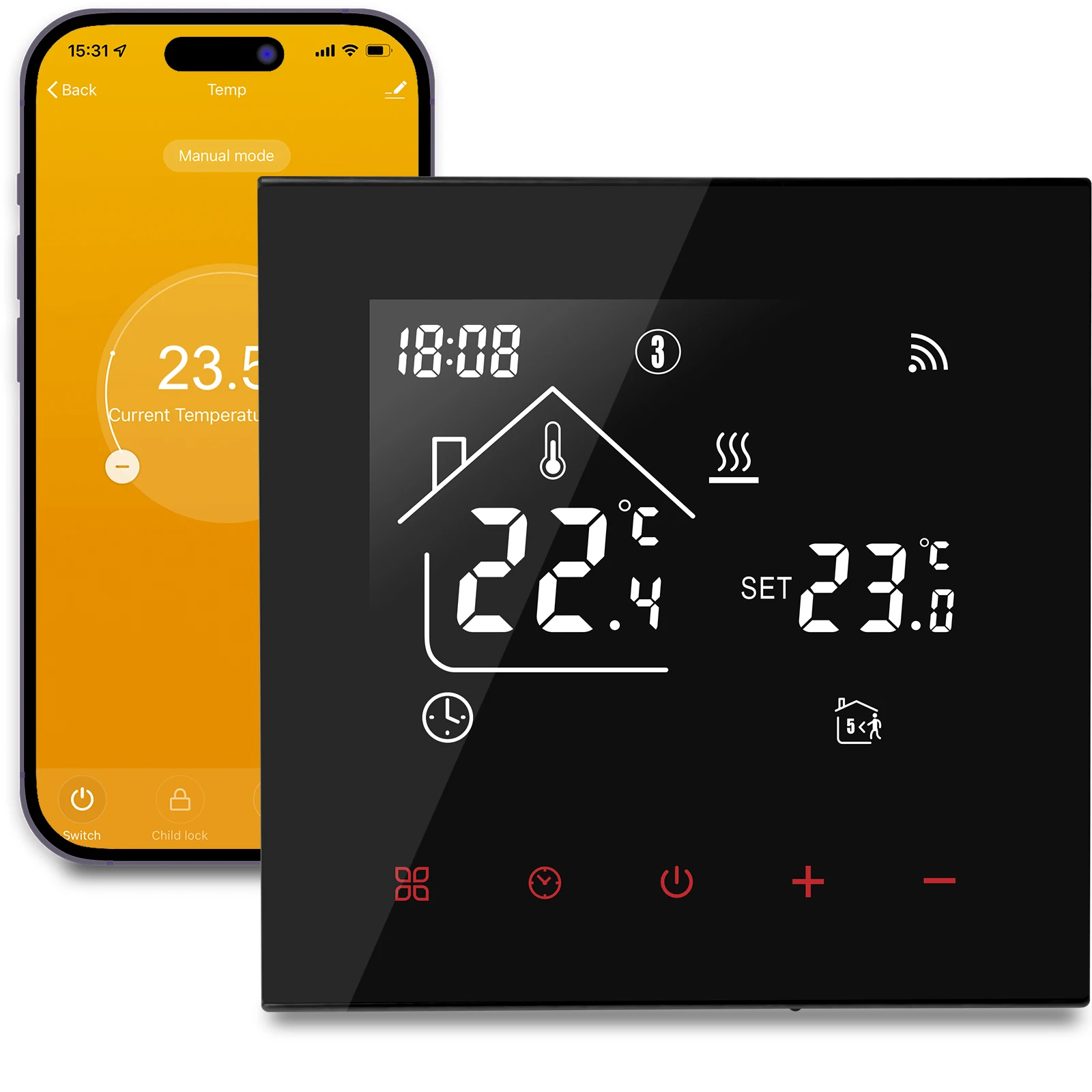 Wi-Fi проводной сухой контакт Бесплатный выходной газовый котел с подогревом воды интеллектуальный комнатный термостат