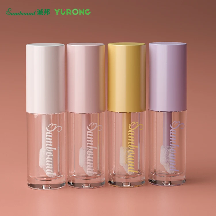 lot de tube de gloss vide personalized bleu blanc pas cher en plastic en cristal emballage cosmetique tube de gloss vide