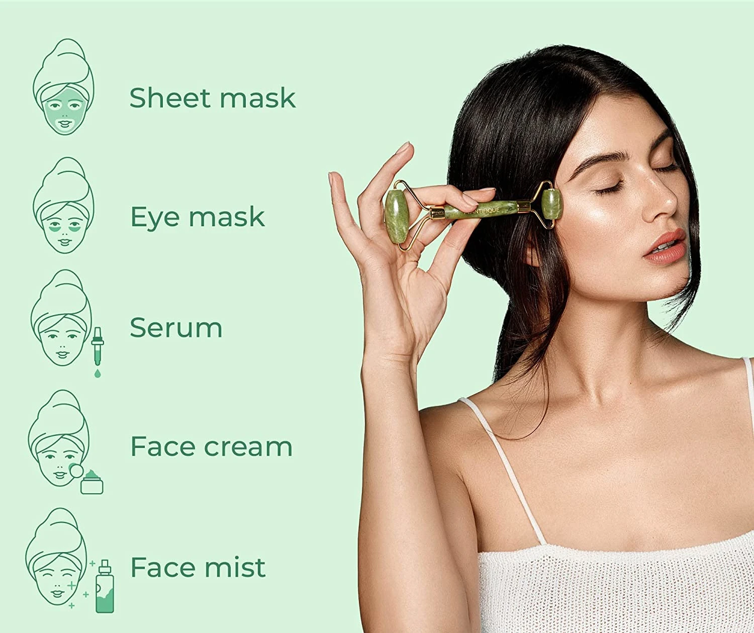 Original Jade Roller Face Gua Sha Face Massager for Eyes and Wrinkles