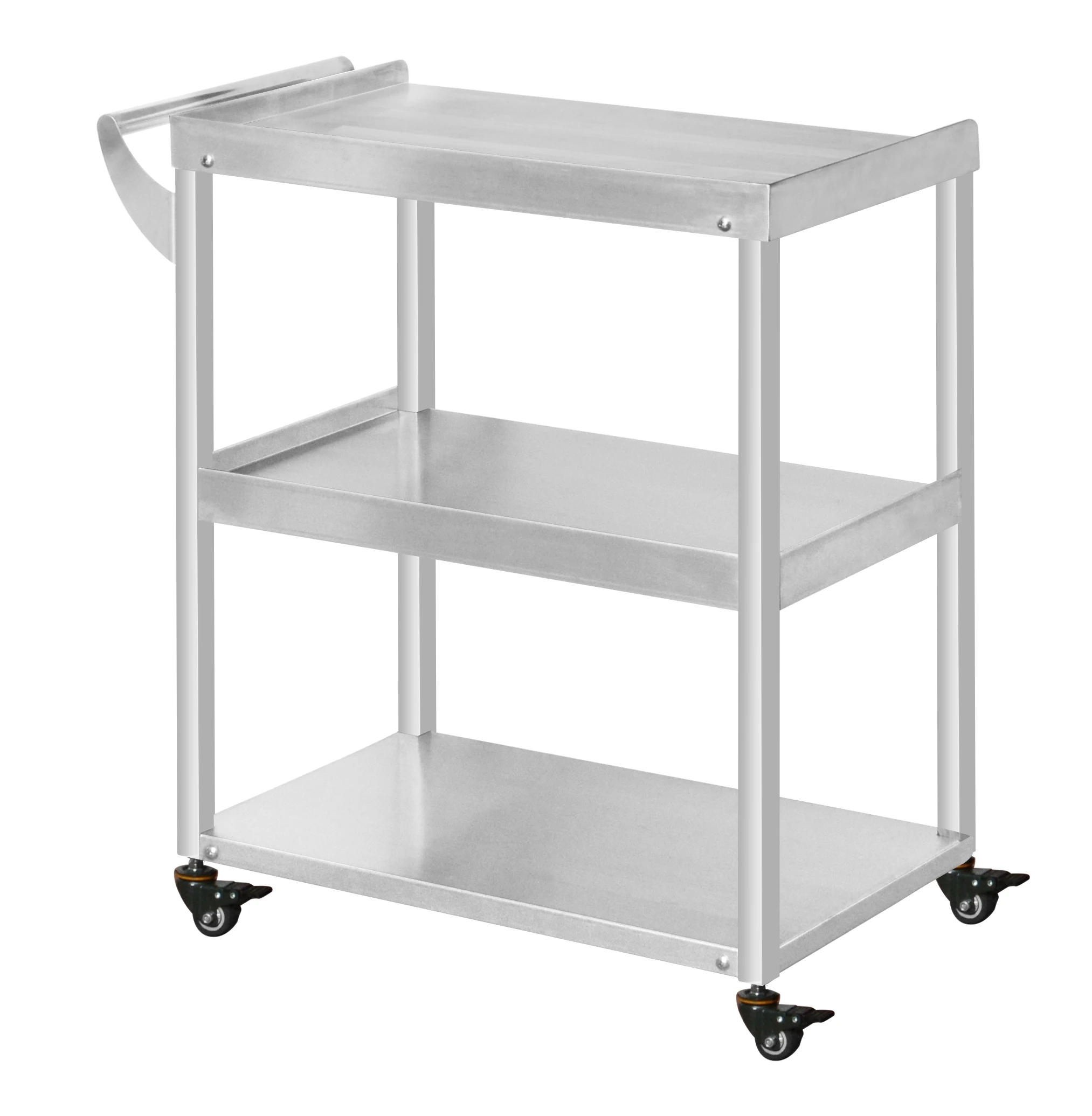Factory direct superior quality food grade heavy duty stainless steel 3 tier hand trolley