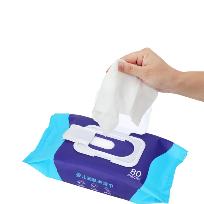 Plant wipes Ladies makeup remover clamshell wholesale private label disposable organic warmer baby wet wipes