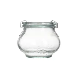 Wholesale 200ml Strawberries Blueberries Chocolate Jam Tureen Glass Jar Honey Ketchup Paste Container with Glass Clip Lid