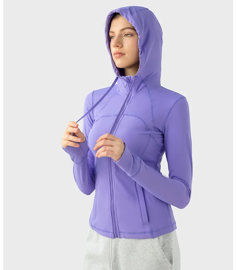2024 Popular Fitness Hoodies Women Gym Long Sleeves Yoga Zip-up Jackets