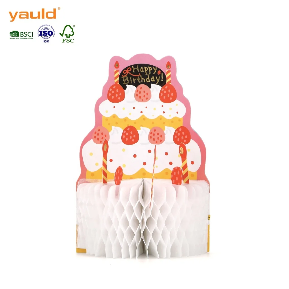 Оригинальный креативный Забавный сотовый дизайн 3D торт на день рождения поздравительные открытки