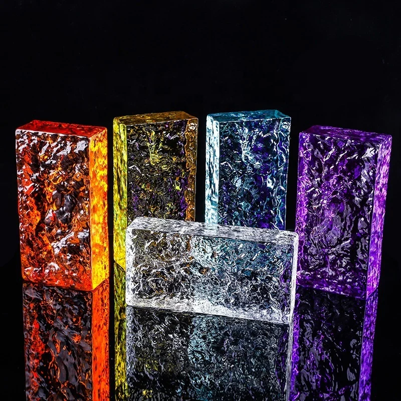 Amber Tinted Glass Bricks Blocks Hot Melt Glass Bricks Fire Rated Decorative Casting Glass Brick For Partition Wall