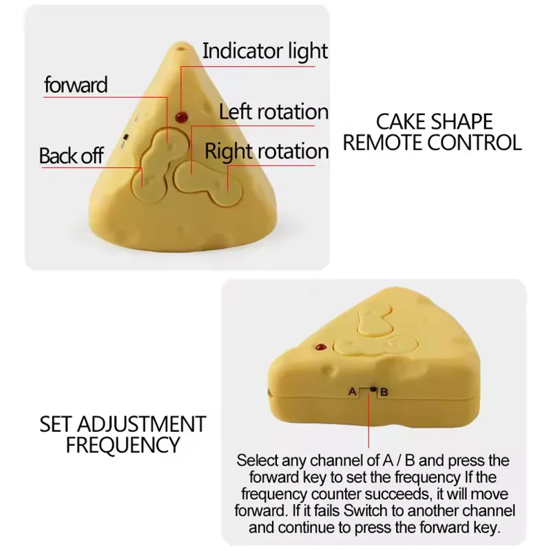 Electric Remote Control Mini Mouse Cat Toy Cheese Infrared Simulated Kitten Rat Toys for Cats Dogs Chase Exercise Pet Supplies