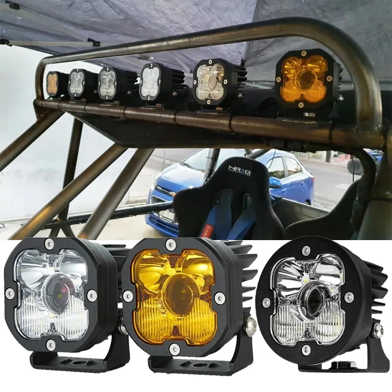 3inch 12v 24v  1400m Spot Flood Beam 3' 50W Off Road Mini Square laser led Driving light car auto lighting
