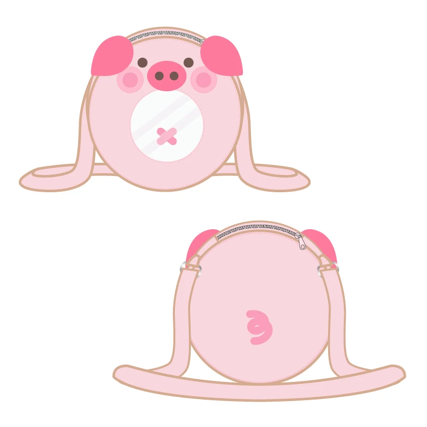 plush animal shoulder bag cute lolita Backpack girl Pin Bags With Clear Pvc Window Ita Bag