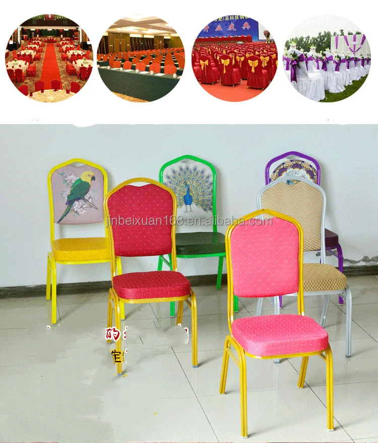 Africa Cheap Durable Red Wholesale  Stackable Metal Hotel Banquet Hotel Wedding Chairs