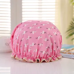 2022 new adult female printed shower cap PEVA double layer waterproof shower OEM customized shower cap