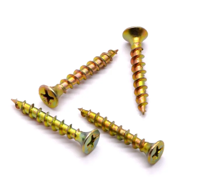 DIN7505  Yellow or white Zinc Countersunk  MDF furniture Chipboard Screw For Wood