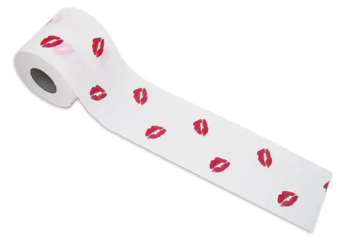 Custom Design Creative Funny Valentines Day Gag Gift Kiss Custom Colored Toilet Paper Roll