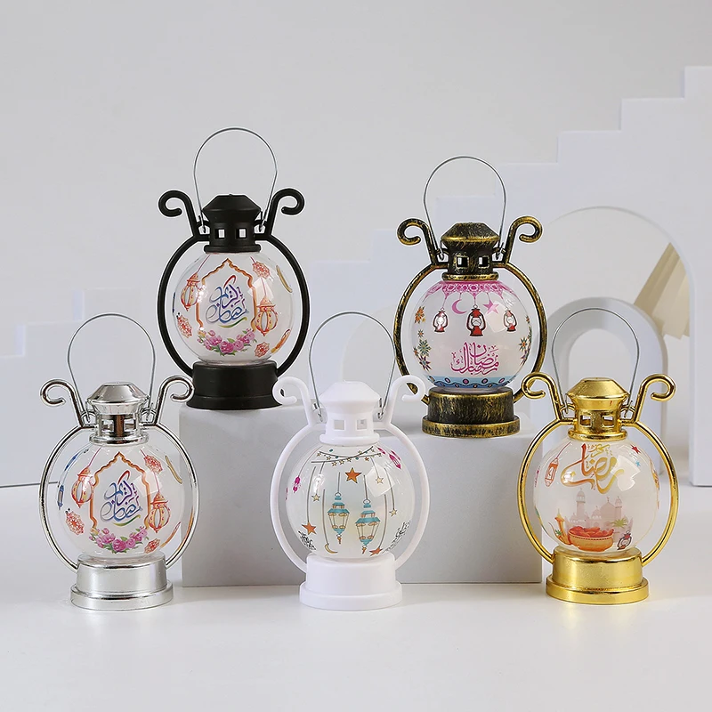 Islamic Eid Decorations Desktop Ornament Light Mini Hanging Lantern Ramadan Lanterns Lights Muslim Ramadan Decorations
