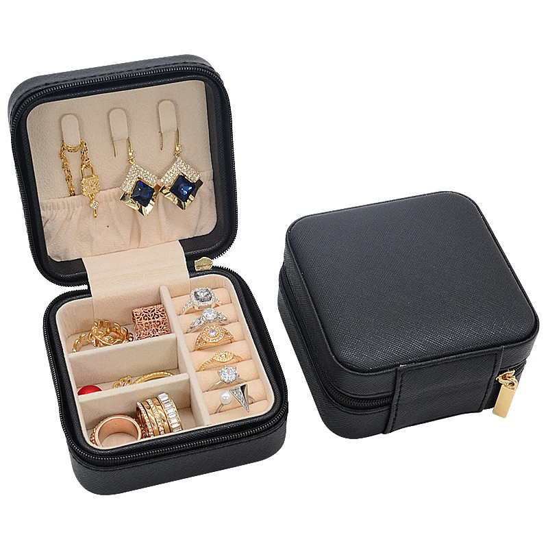 Wholesale Mini Travel Jewellery Case Portable Ring Earring Necklace Storage Organizer Custom Pu Leather Small Jewelry Box