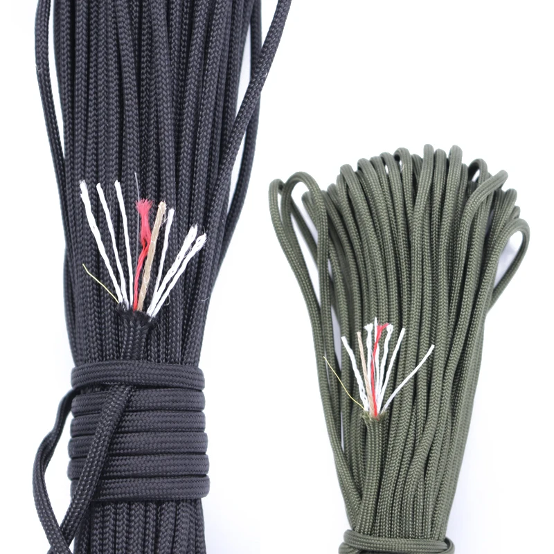 100 Feet Outdoor Survival Nylon Rope Parachute Cord for Camping, Hiking, Backpacking and Paracord Crafting
