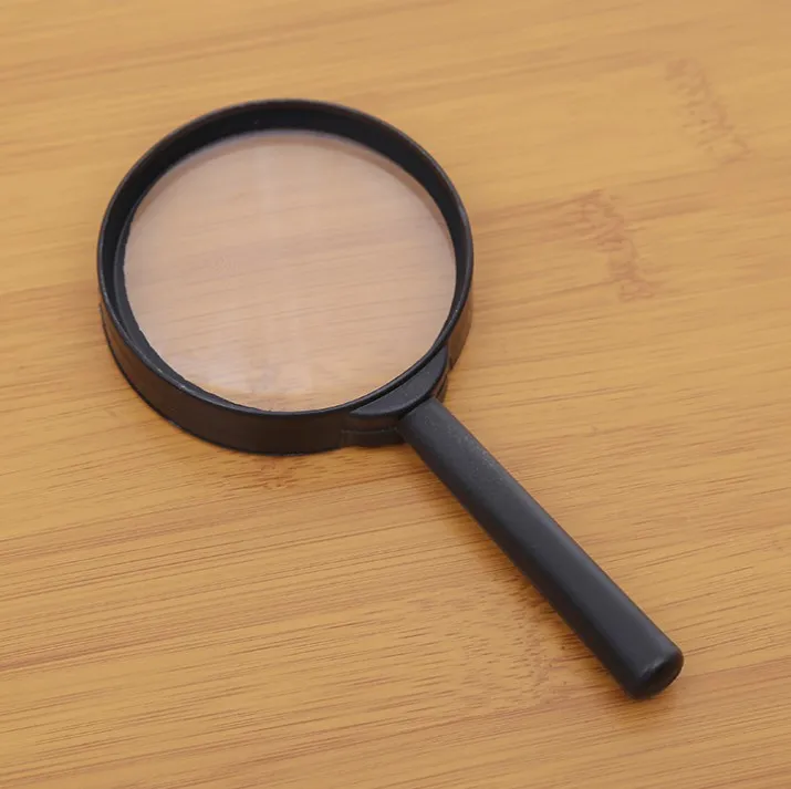 
5x magnification 75mm plastic frame magnifier cheap price magnifying glass for school 