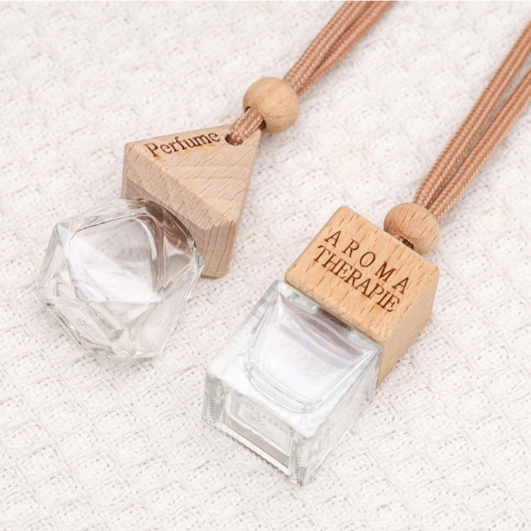 Car pendant vials fragrance aromatherapy air fresheners perfume bottles luxury empty car hanging glass diffuser bottle