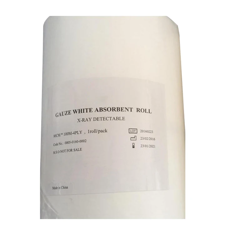 Medical disposable cotton gauze white absorbent roll 90cm x 100m 4ply (20roll/set)