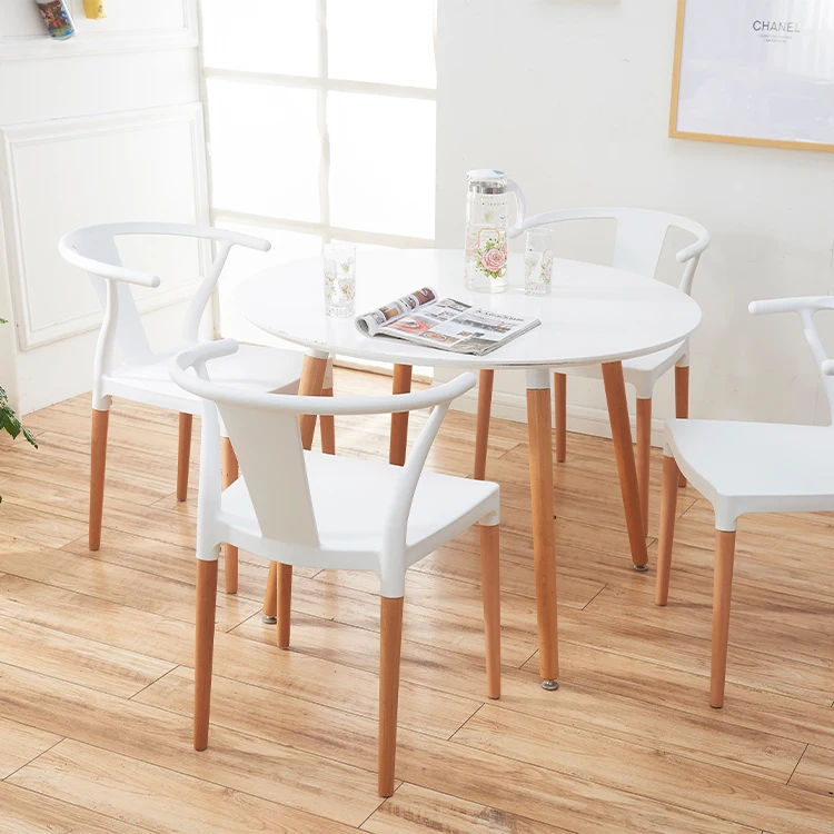 China factory plastic Polypropylene single seat Cheap Beech Wood Legs chair stacking packing outdoor chair