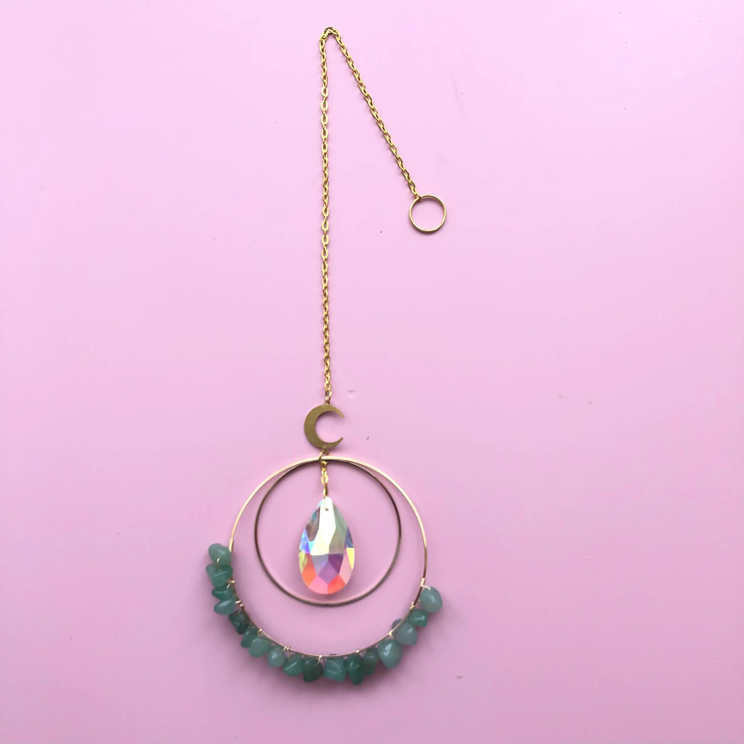 Dropshipping Natural Gemstone crystal Sun Catcher Spiritual crystal moon suncatche