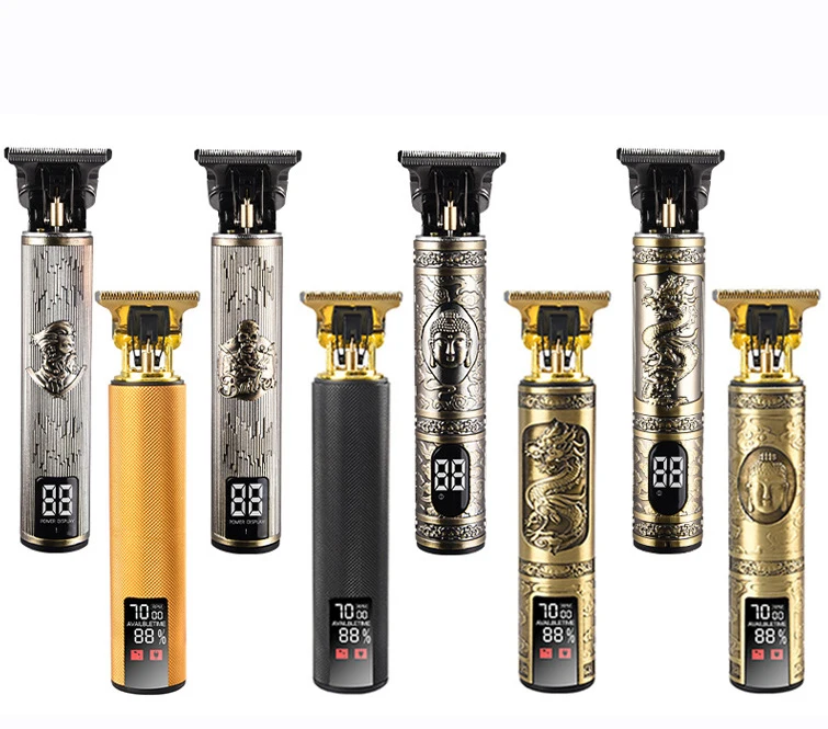 Professional Men Electric ABS Trimmer Set of 8pcs Hair Clipper Trimmer Haircut Barber Shaver Machine With LCD For Men Children