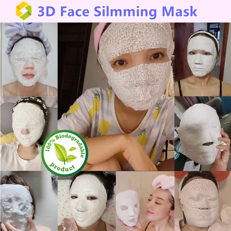 READY STOCK Beauty SPA Use V Shape Lifting Slim Facial Mask v line face up masks Skin Mummy Mask
