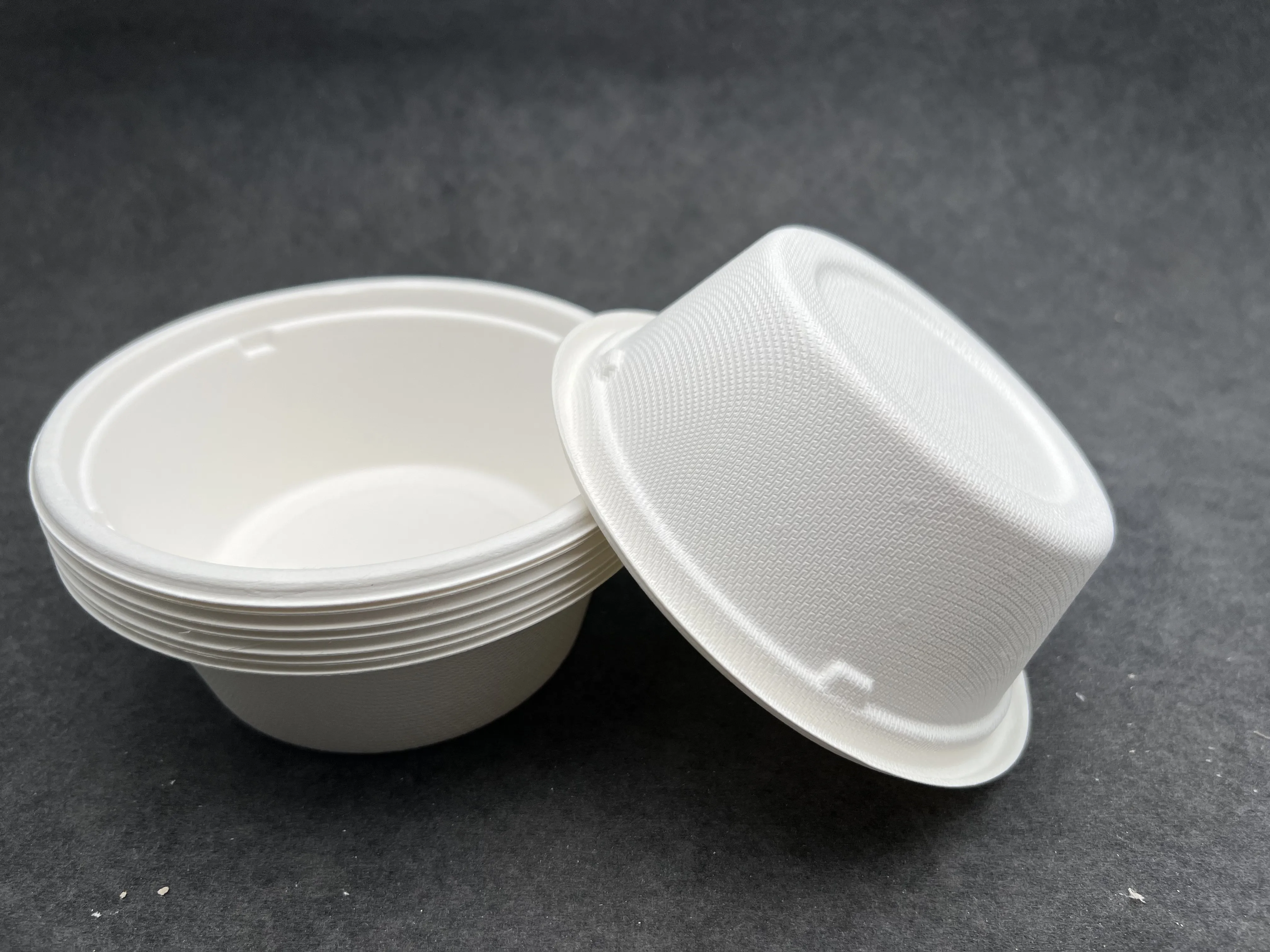 9/12 / 18/ 32 oz 100% Biodegradable Microwave Round sugarcane bagasse fiber pulp paper bowl soup/salad bowl with lid